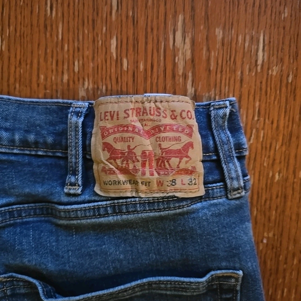 Levi's Men's Straight Blue Jeans - Picture 3 of 4